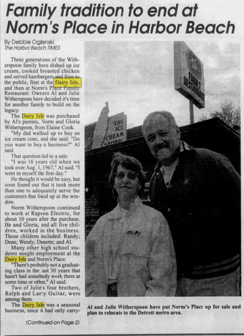 Dairy Isle - Nov 12 1998 Article (newer photo)